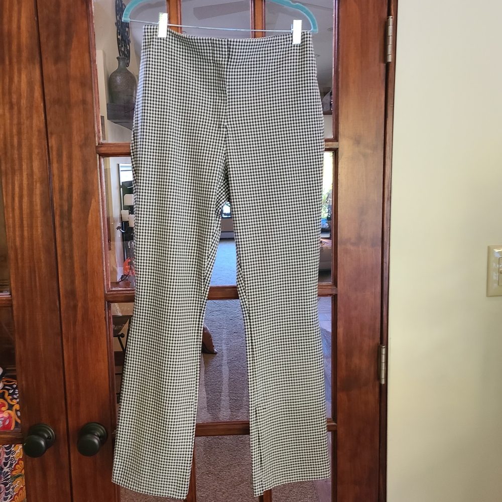 Classic Black and White Checkered Flare Pants Sz 8